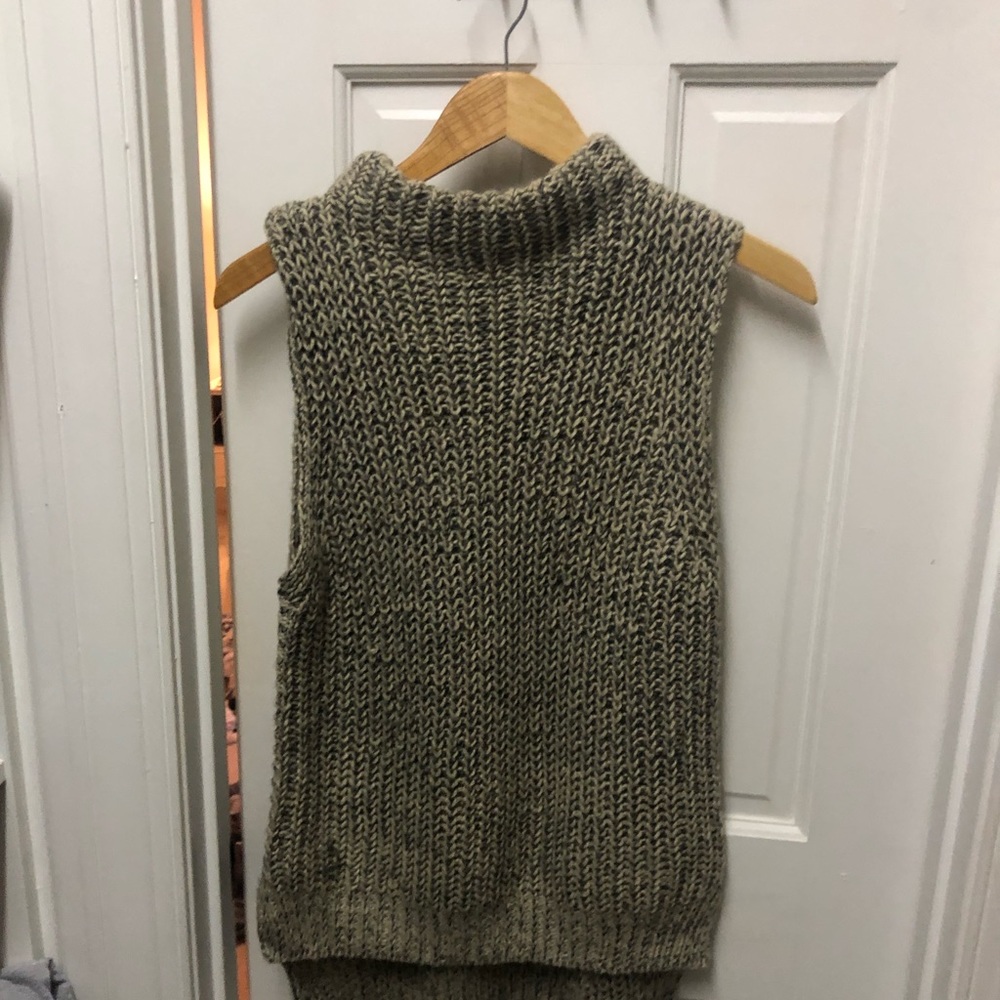 Tan Sleeveless Turtleneck Sweater - Bishop + Young